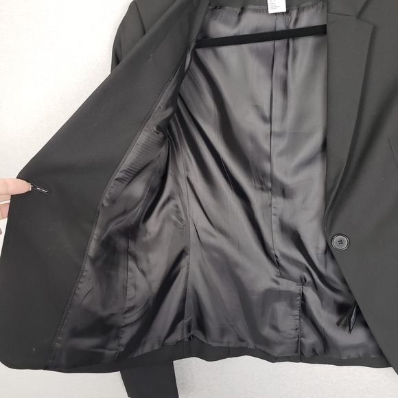 H&M Womens Size 4 Single Button Blazer Jacket Black Classic Closet Staple Office - Picture 10 of 10